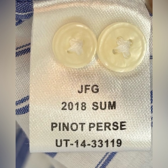 NEW Untuckit Pinot Perse Shirt 16 Striped Blue White Long Sleeve Button Up 0970 - Picture 7 of 8